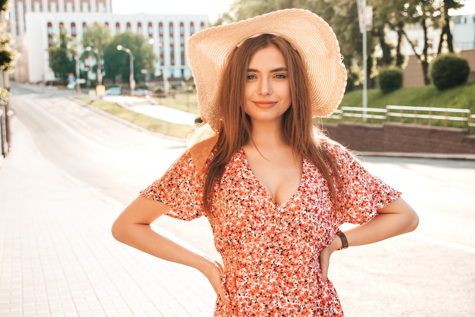 Ukrainian young beautiful smiling hipster girl